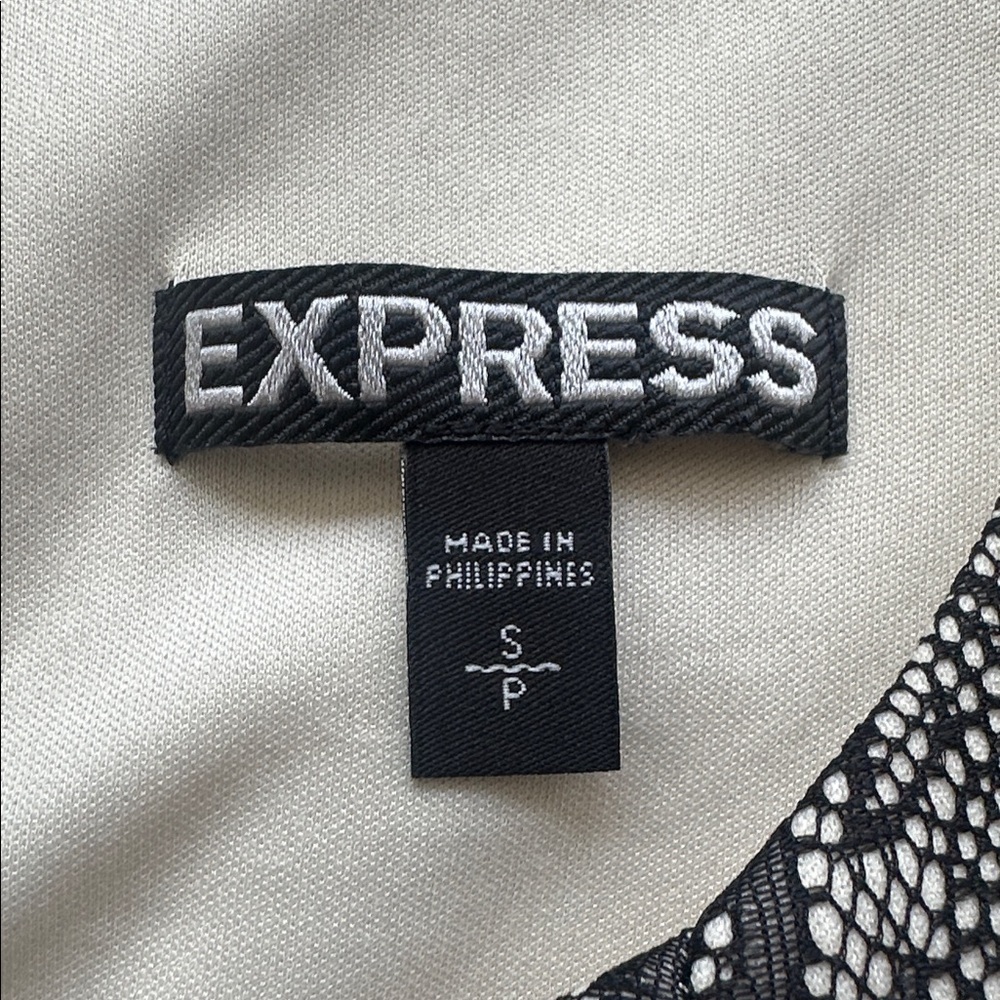 Express Black and White Patterned Mini Dress - Picture 8 of 8